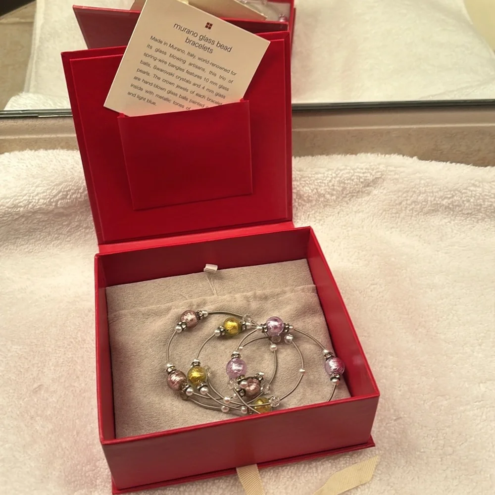 Murano Glass Bead Bracelets Red Envelope - Picture 2 of 4